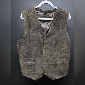 Cody James Western Suede Vest Dark Brown